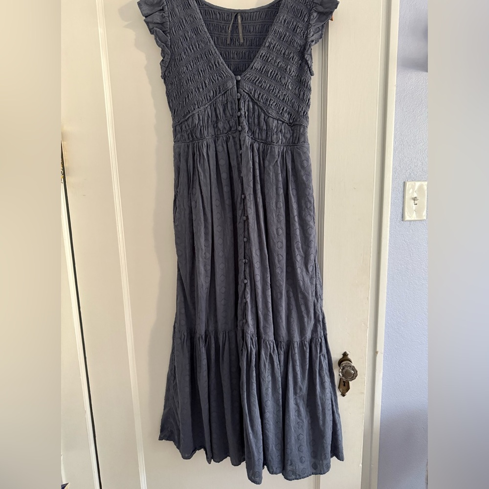 Anthropologie Slate Blue Peregrine Dress Size Small - Picture 4 of 9